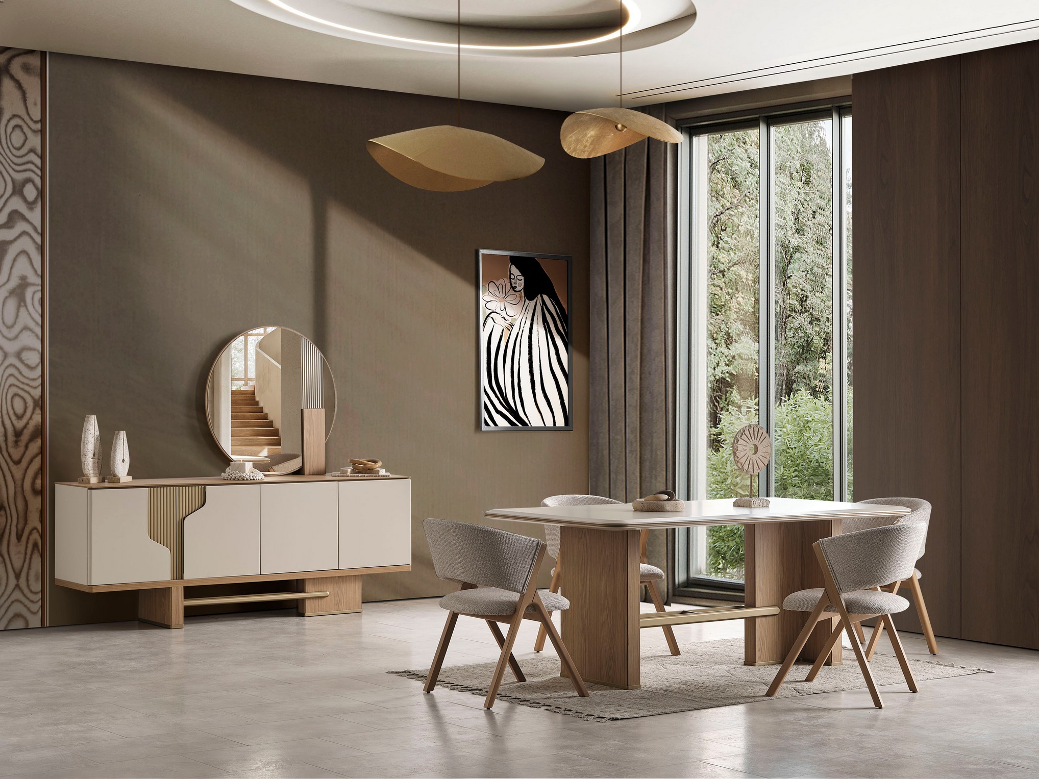 İNFAM - ADA MEŞE YEMEK ODASI Ada Meşe Yemek Odası - Görsel 1